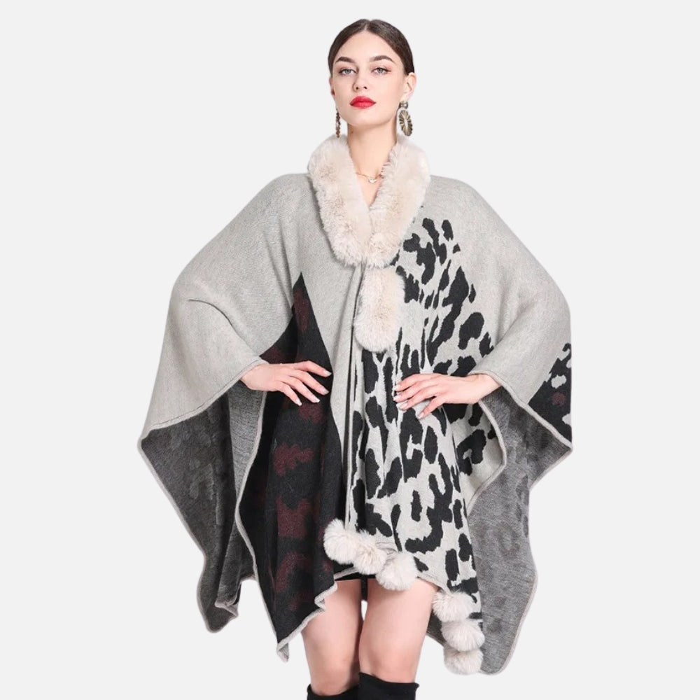 Poncho Femme Tacheté - étiquette