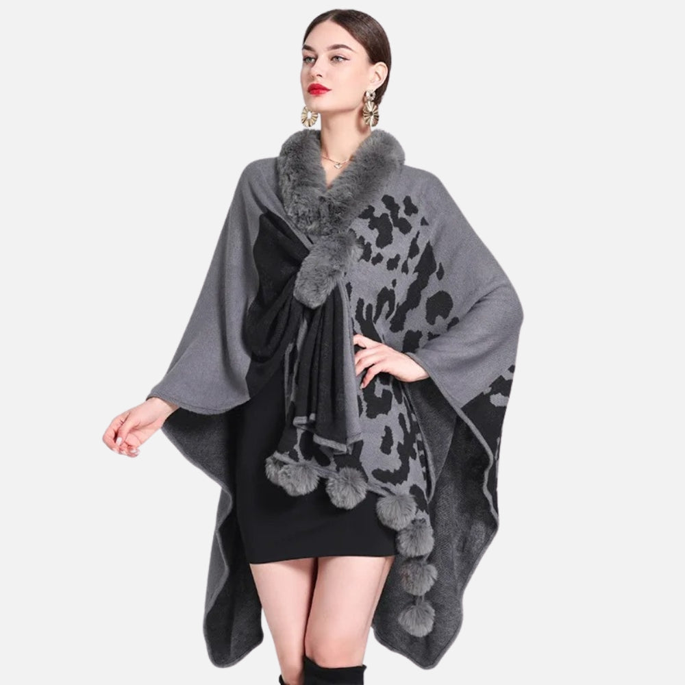Poncho Femme Tacheté - Bleu