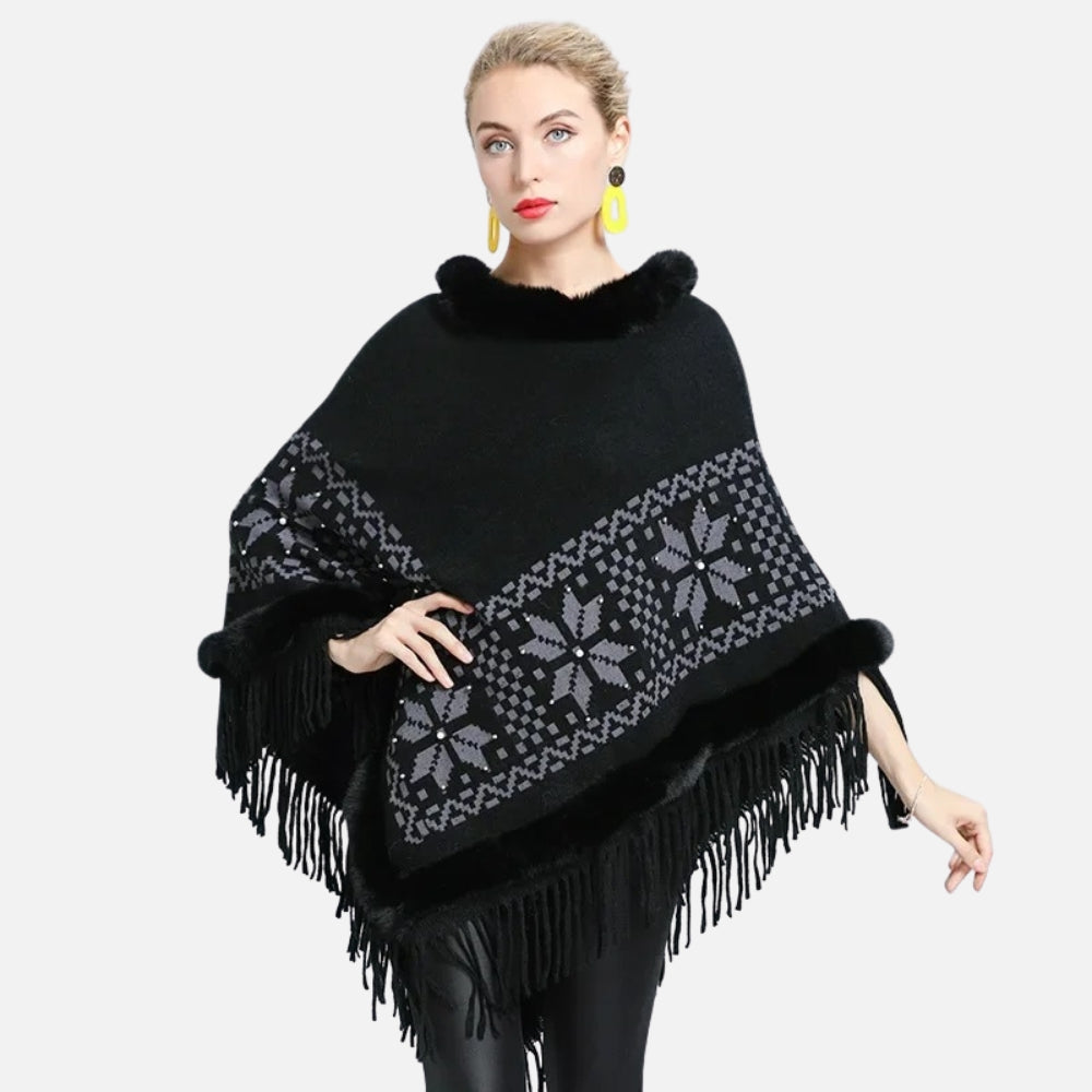 Poncho Fourrure Flocons - vue 8