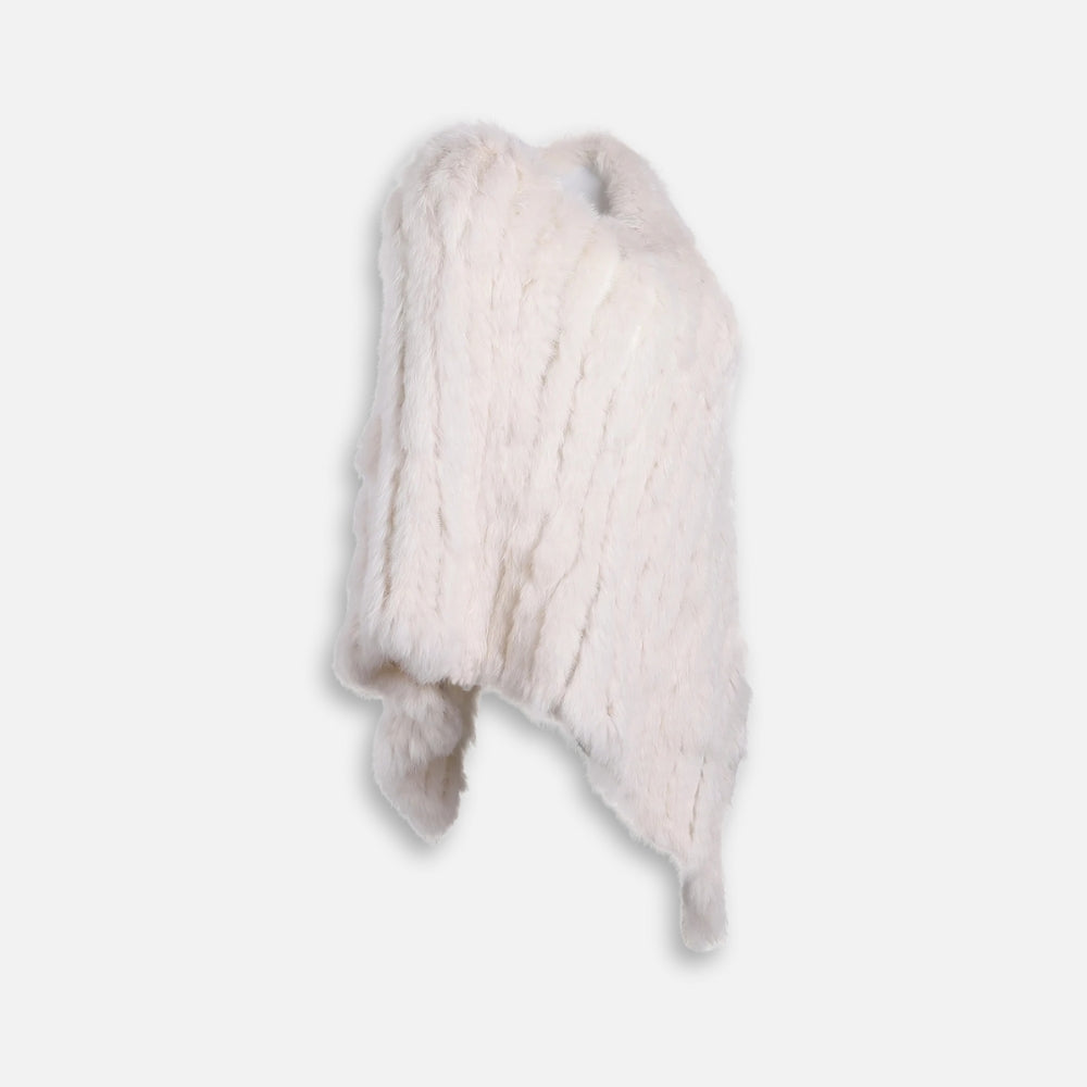 Poncho Fourrure Lapin Blanc - dos