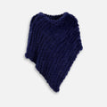 Poncho Fourrure Lapin Bleu