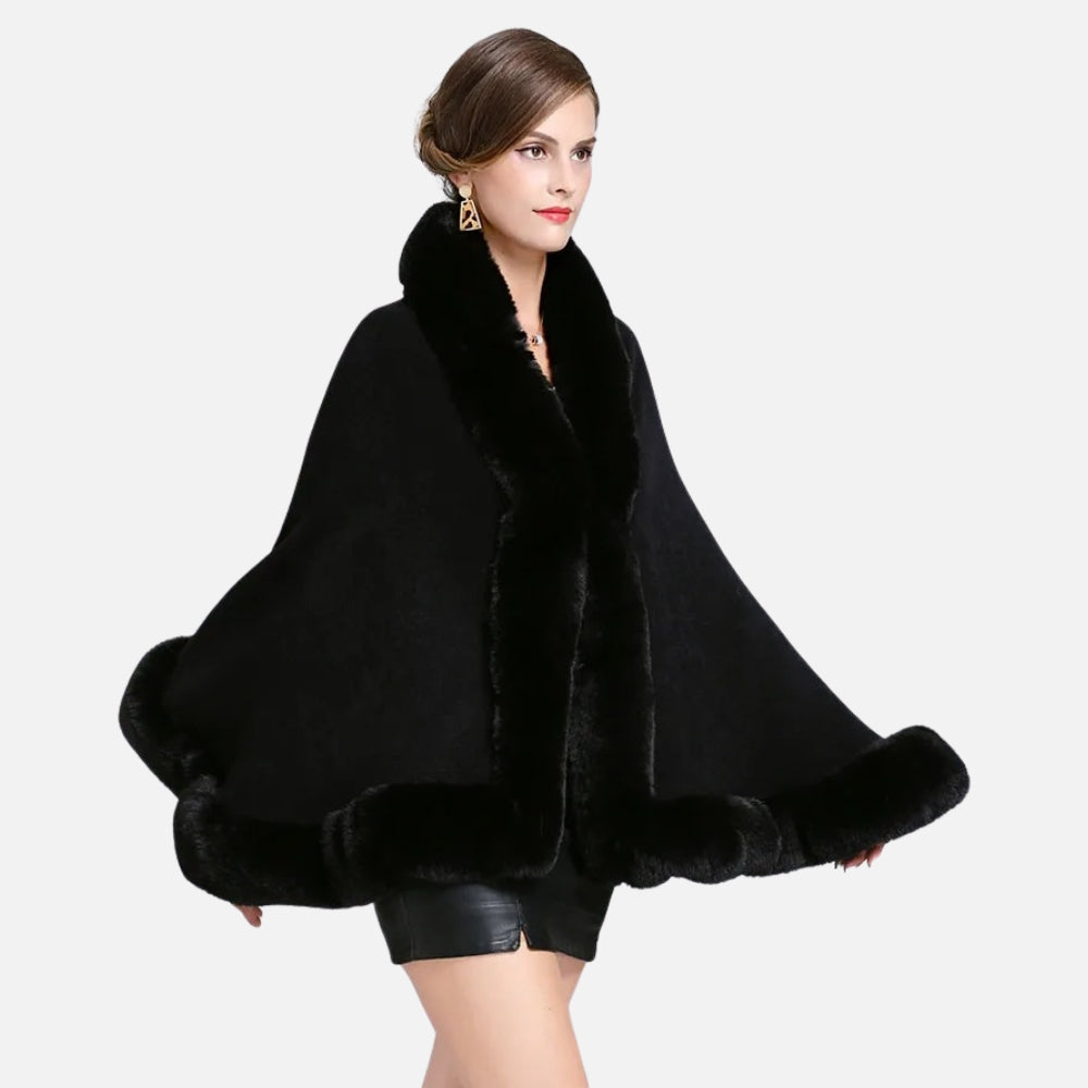 Poncho Fourrure Noir - dos