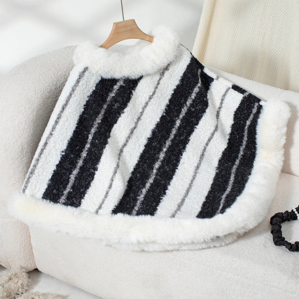 Poncho Fourrure Rayure - emballage