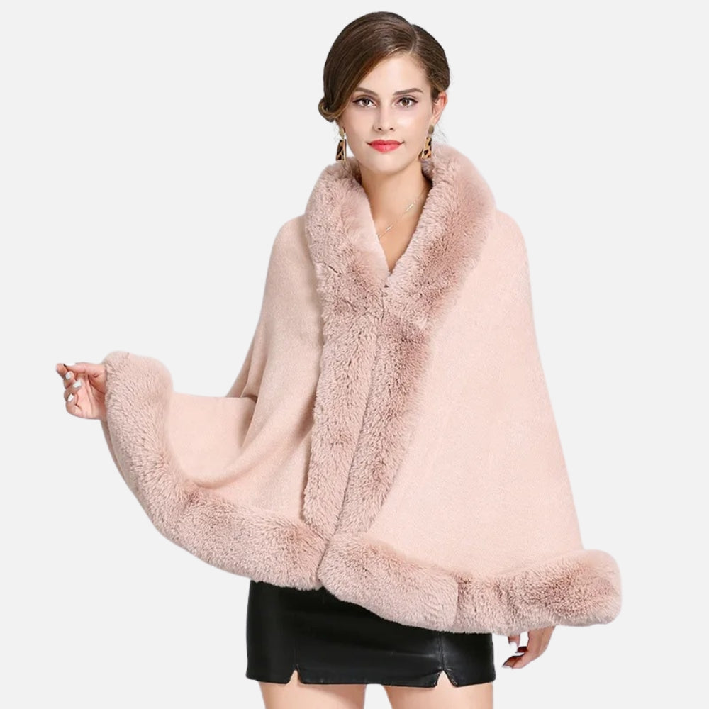 Poncho Fourrure Rose - dos