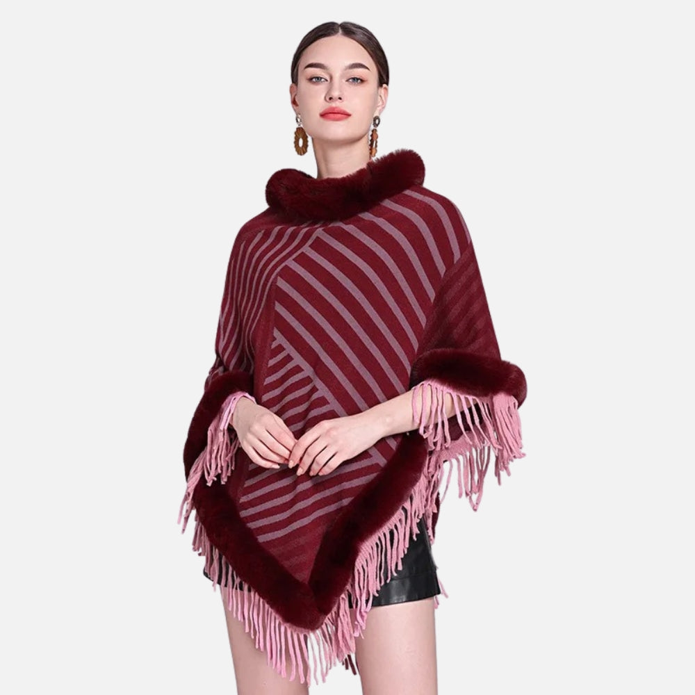 Poncho Fur Striped
