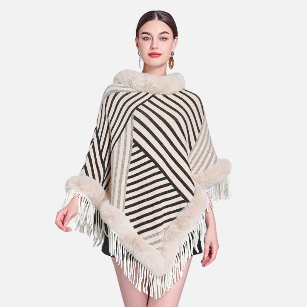 Poncho Fourrure à Rayures - emballage