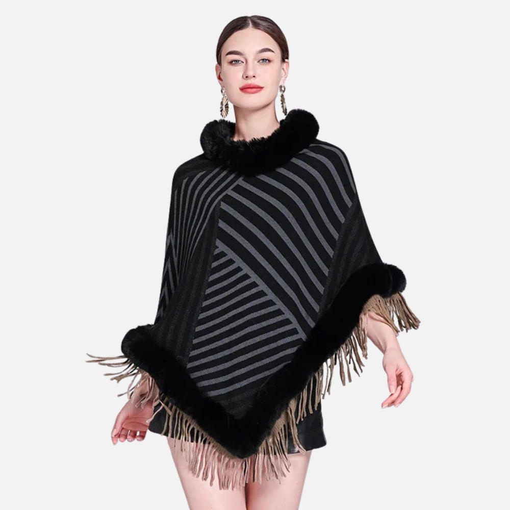 Poncho Fur Striped