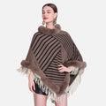 Poncho Fourrure à Rayures