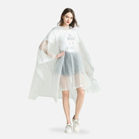 Poncho Imperméable Blanc, matière plastique imperméable