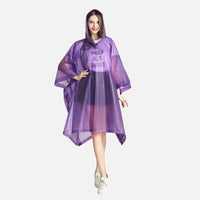 Poncho Imperméable Violet, matière plastique imperméable