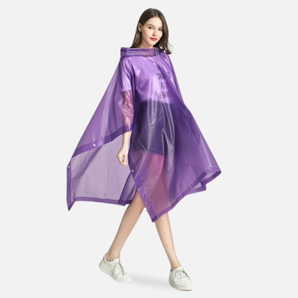 Poncho Imperméable Violet - dos