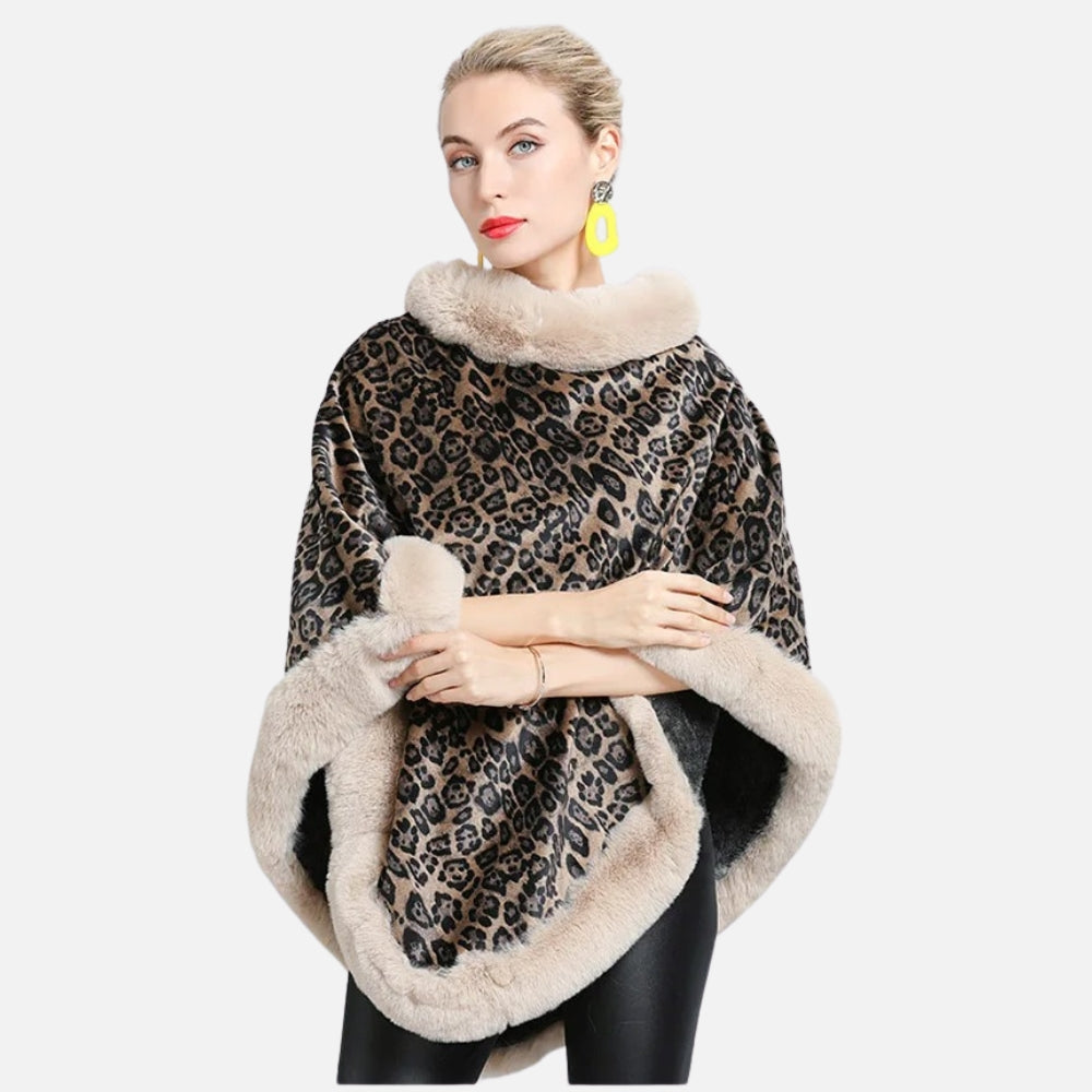 Poncho Leopard - Rose