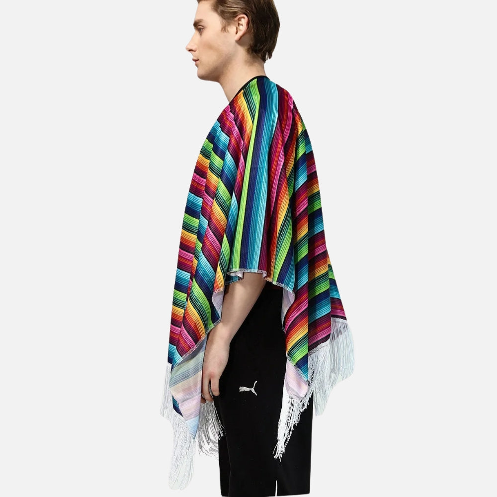 Poncho Mexicain à Franges - zoom