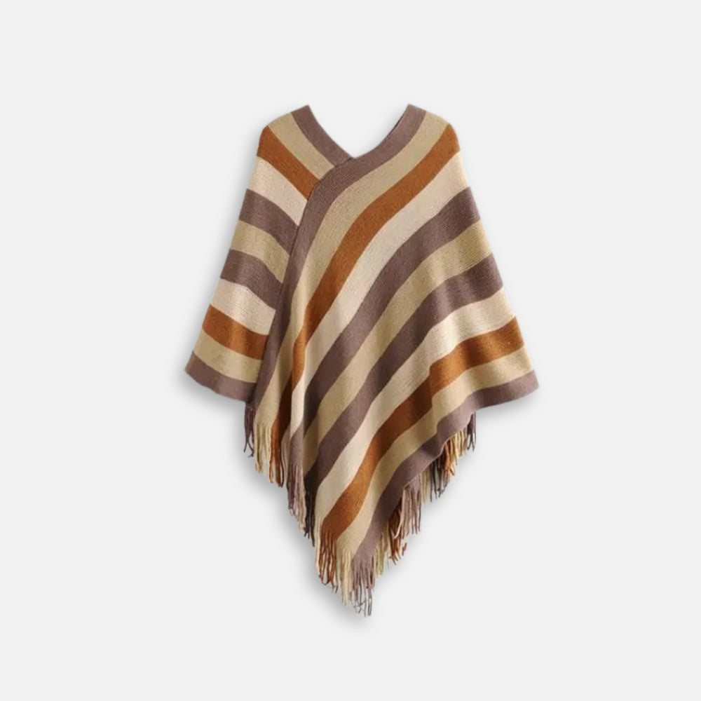 Poncho Mexicain à Rayures - Vert