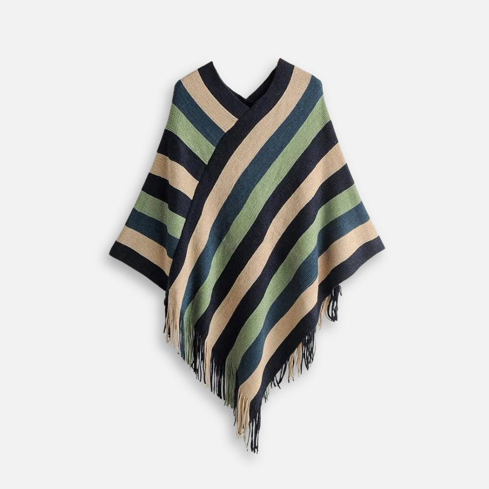 Poncho Mexicain à Rayures - étiquette