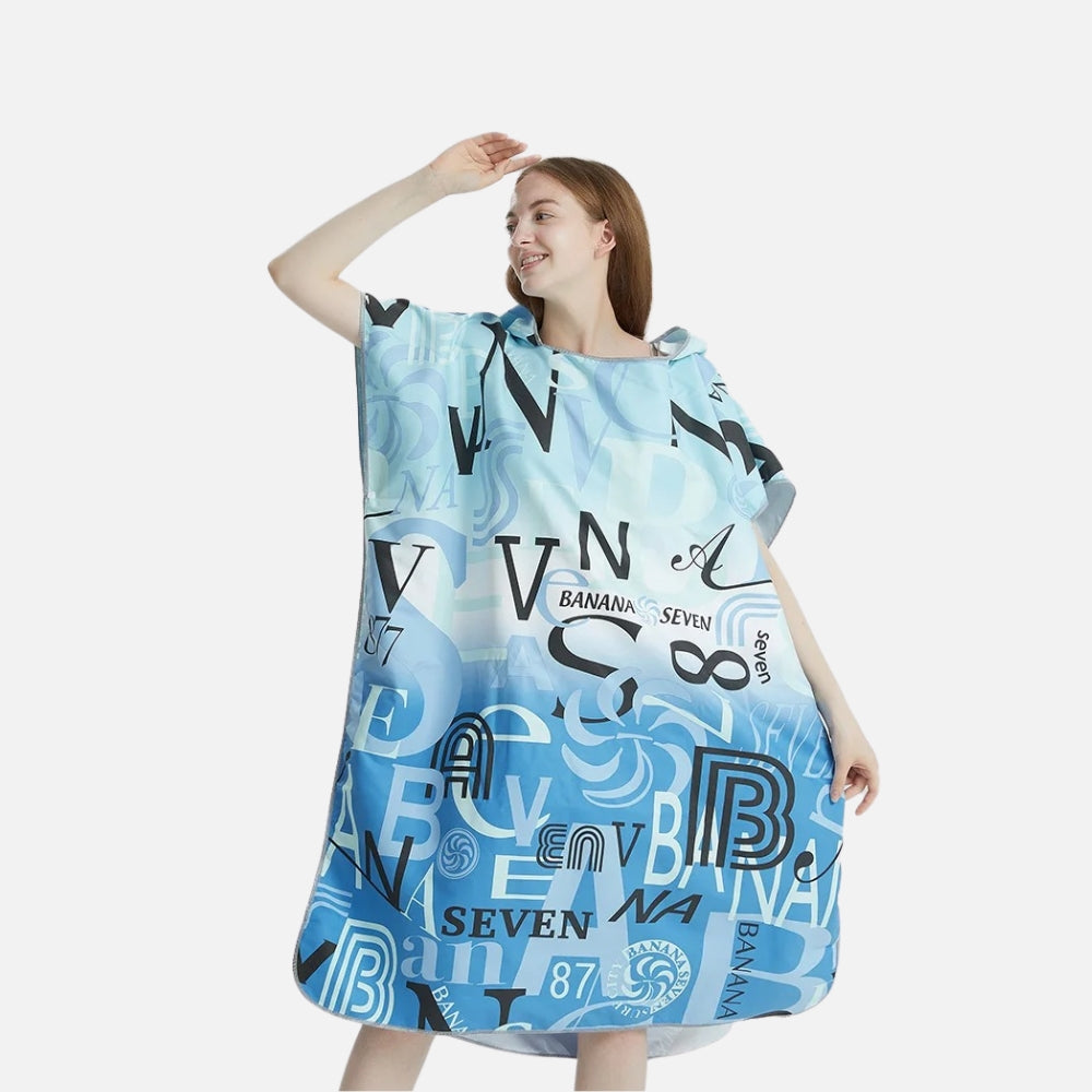 Poncho De Bain Bleu - dos