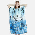 Poncho De Bain Bleu