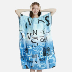 Blauer Badeponcho