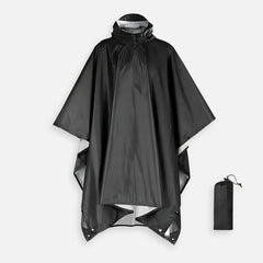 Schwarzer wasserdichter Wanderponcho