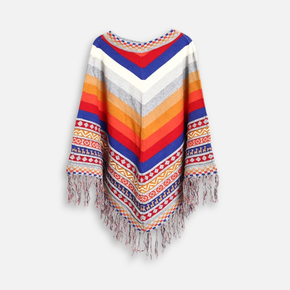 Poncho Péruvien à Franges - étiquette
