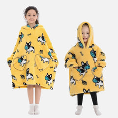 Bulldoggen-Poncho mit Karomuster
