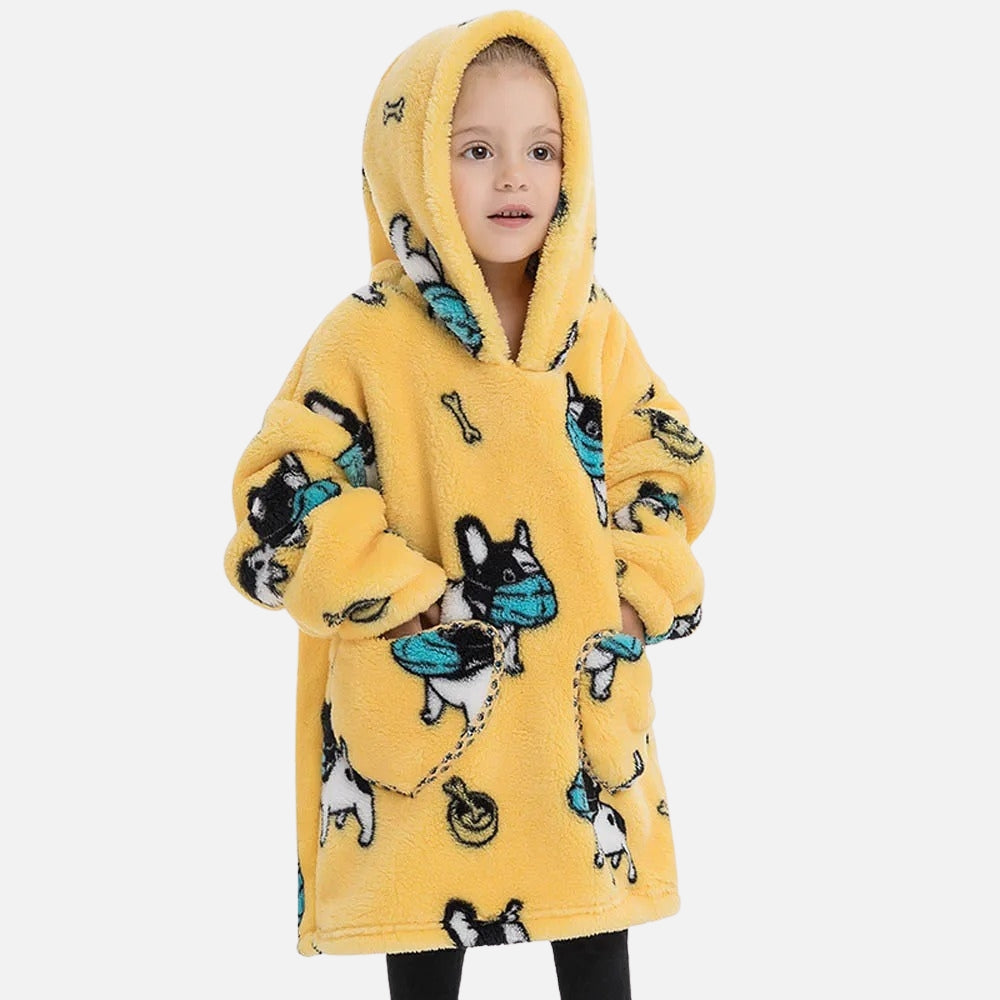 Poncho Plaid Bouledogue - détail