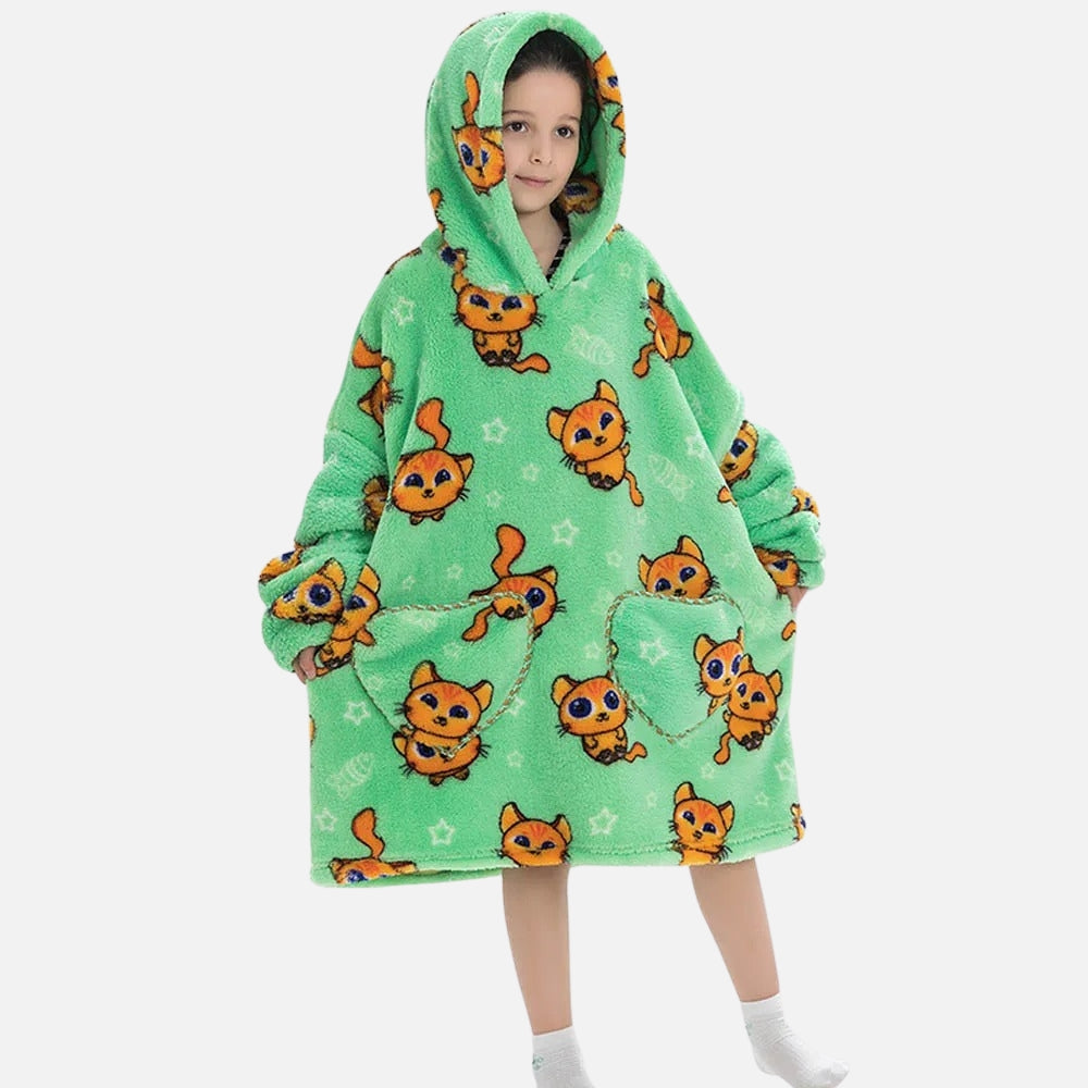 Poncho Plaid Chat Roux - dos