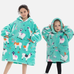 Lama-Poncho mit Karomuster