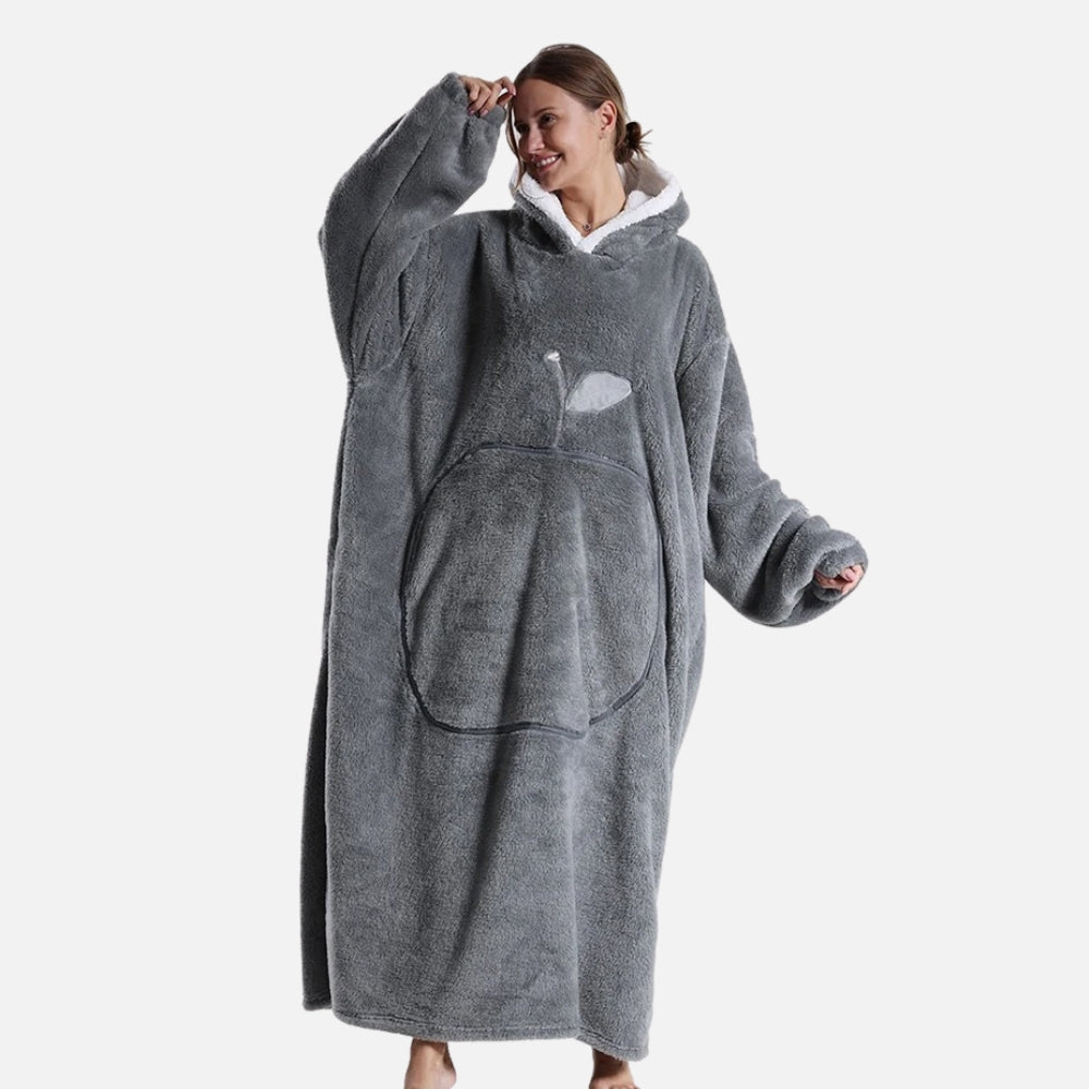 Poncho Plaid Long - Bleu