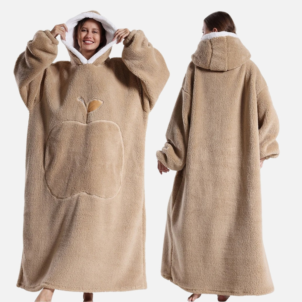 Poncho Plaid Long - Bleu Marine