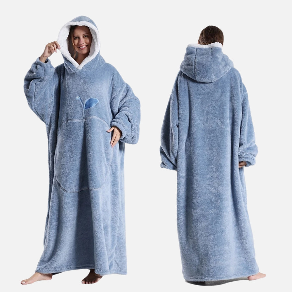 Poncho Plaid Long - Rose