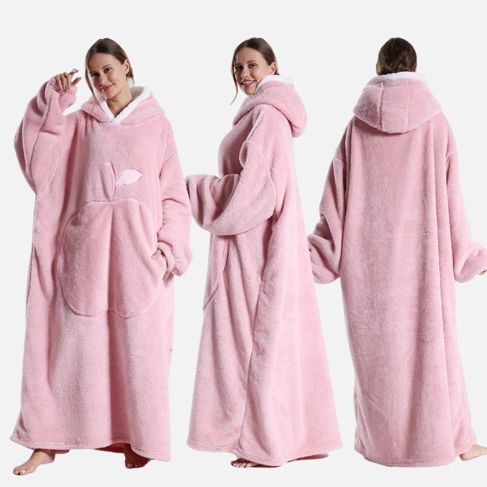 Poncho Plaid Long - Noir