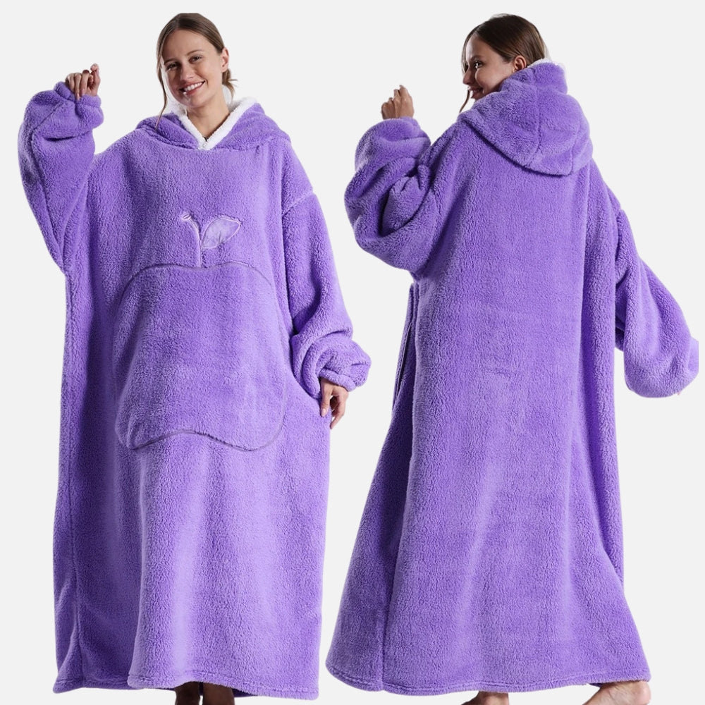 Poncho Plaid Long - Violet