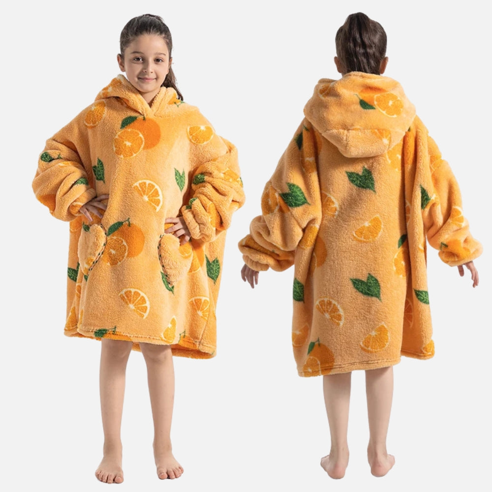 Poncho Plaid Orange - dos