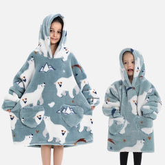 Eisbär-Poncho mit Karomuster
