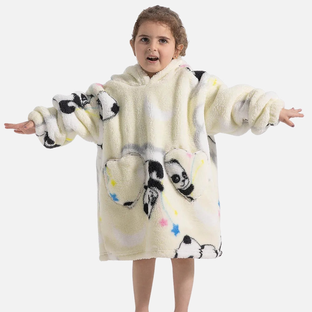 Poncho Plaid Panda - détail