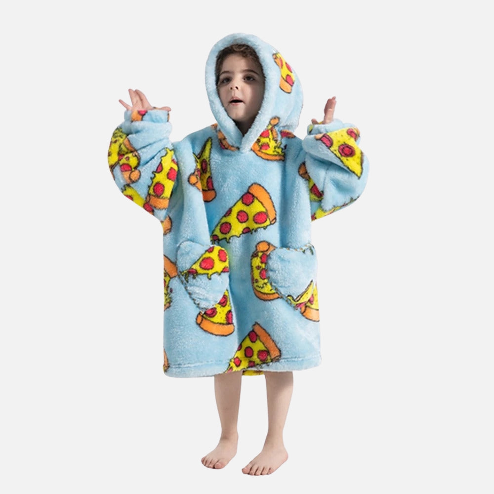 Poncho Plaid Pizza - détail