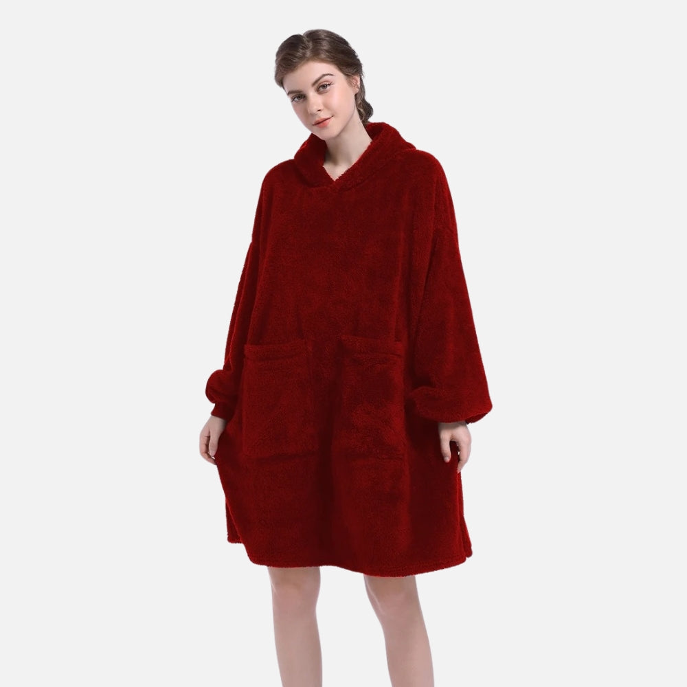 Poncho Plaid Polaire Femme - emballage