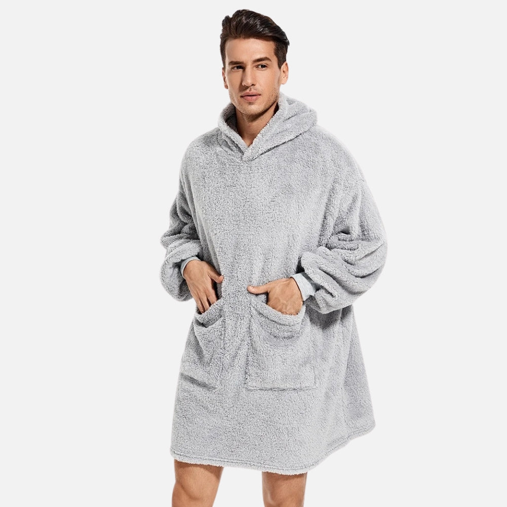Poncho Plaid Polaire Homme - zoom