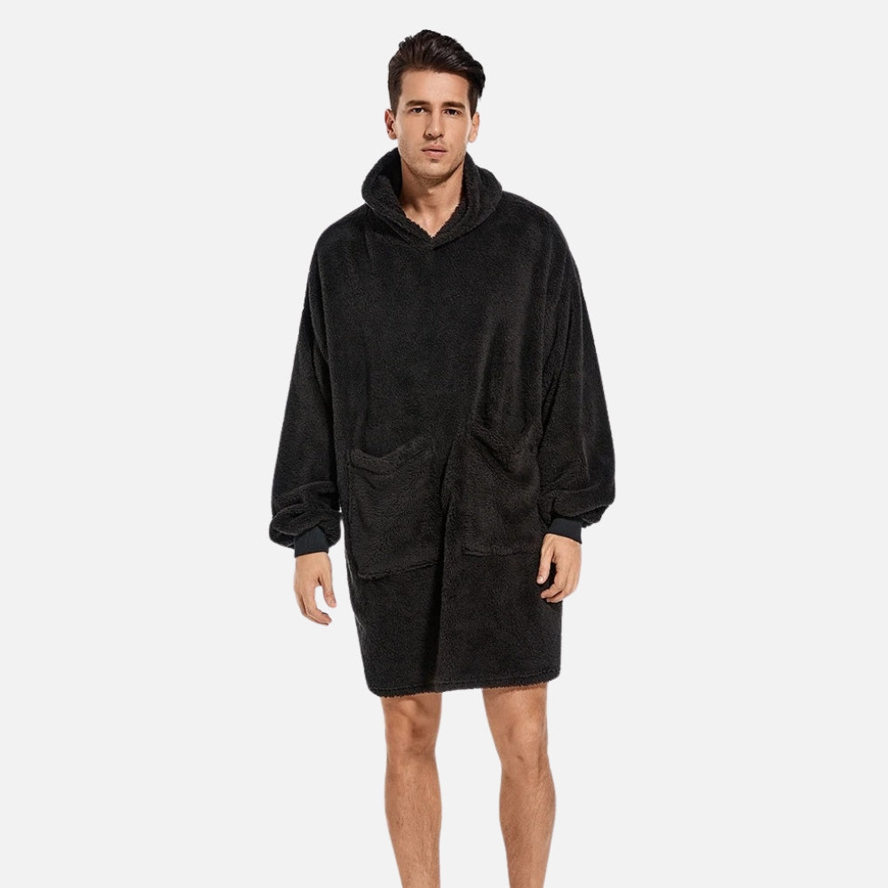 Poncho Plaid Polaire Homme - détail