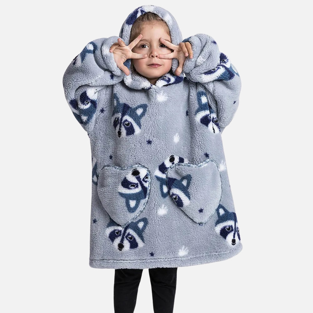 Poncho Plaid Raton Laveur - détail