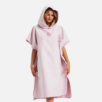 Poncho Surf Femme Rose, microfibre ultra-absorbante