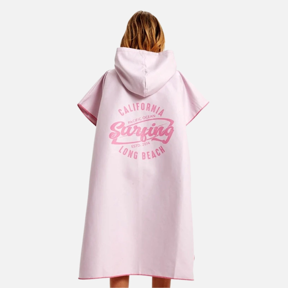 Poncho Surf Femme Rose - dos