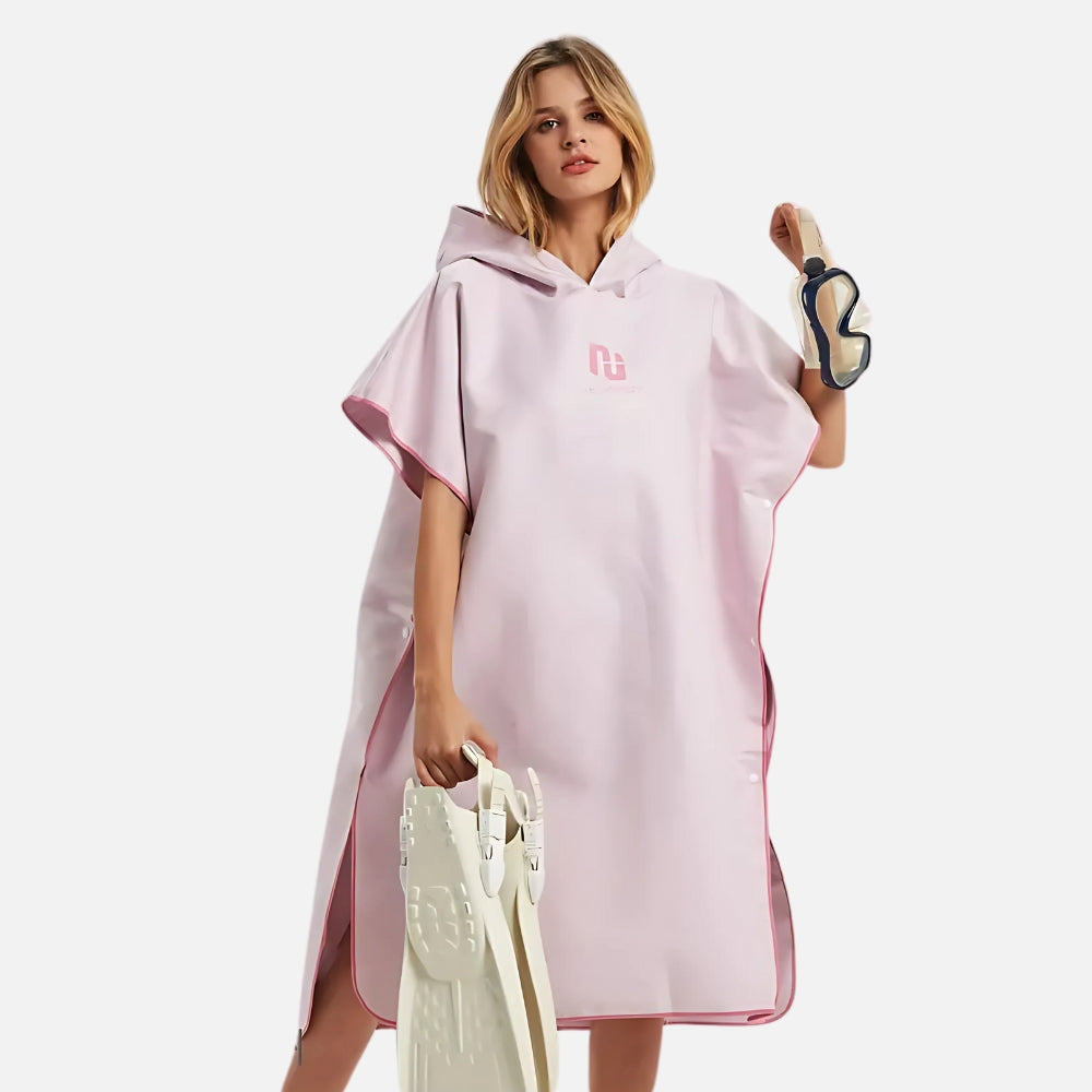 Poncho Surf Femme Rose - détail