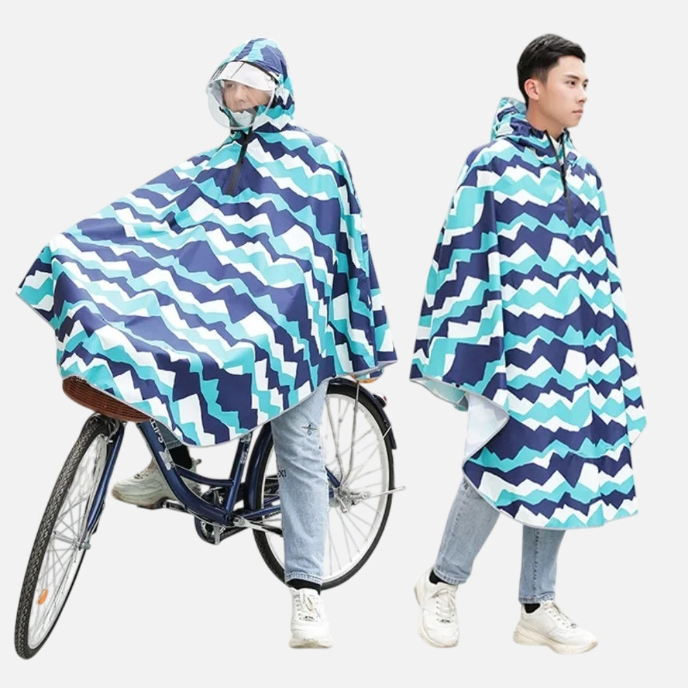 Poncho Vélo Pluie Motifs Montagnes - dos