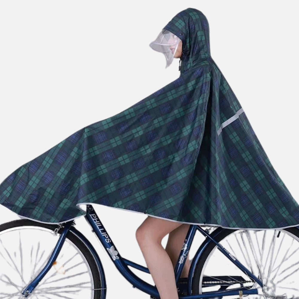 Poncho Vélo Pluie Carreaux - dos