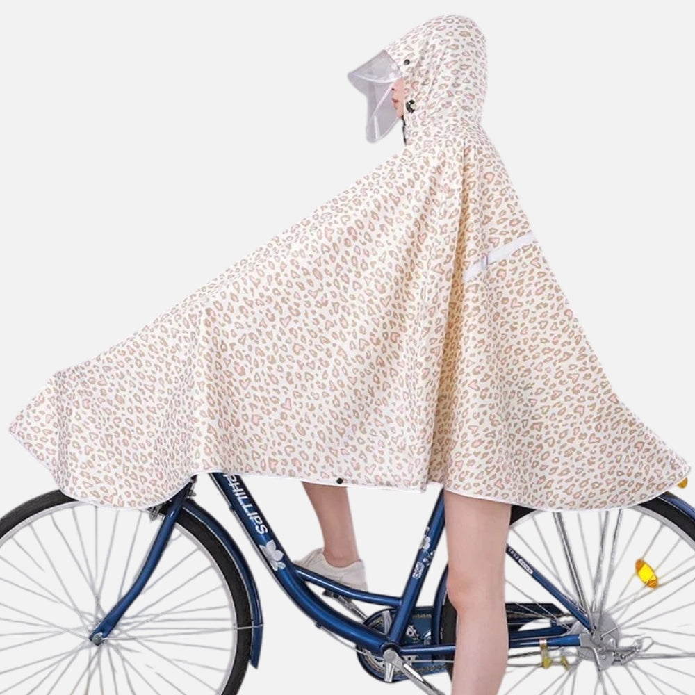 Poncho Vélo Pluie Léopard - détail