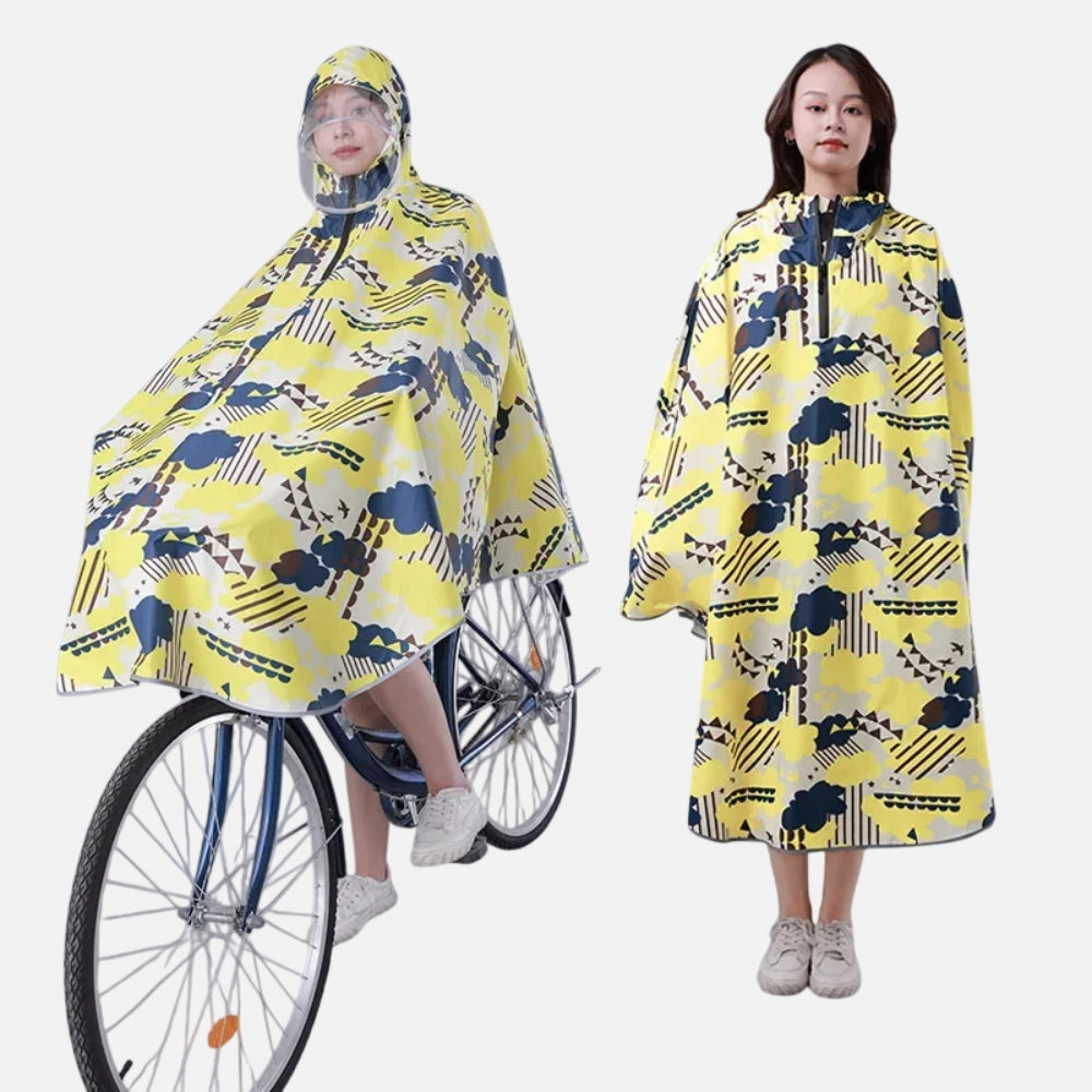 Poncho Vélo Pluie Motifs Nuages - dos