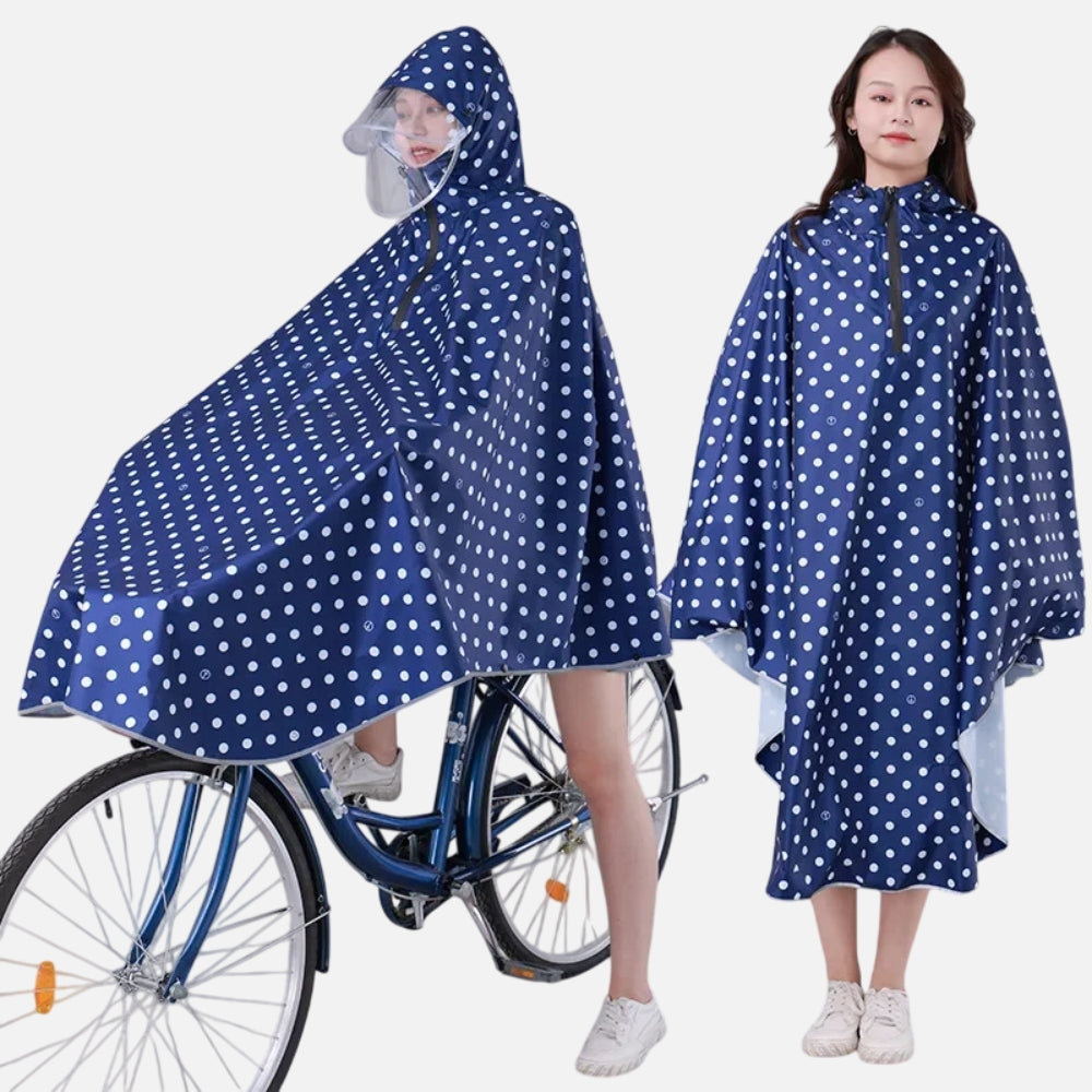 Poncho Vélo Pluie Petit Pois - détail