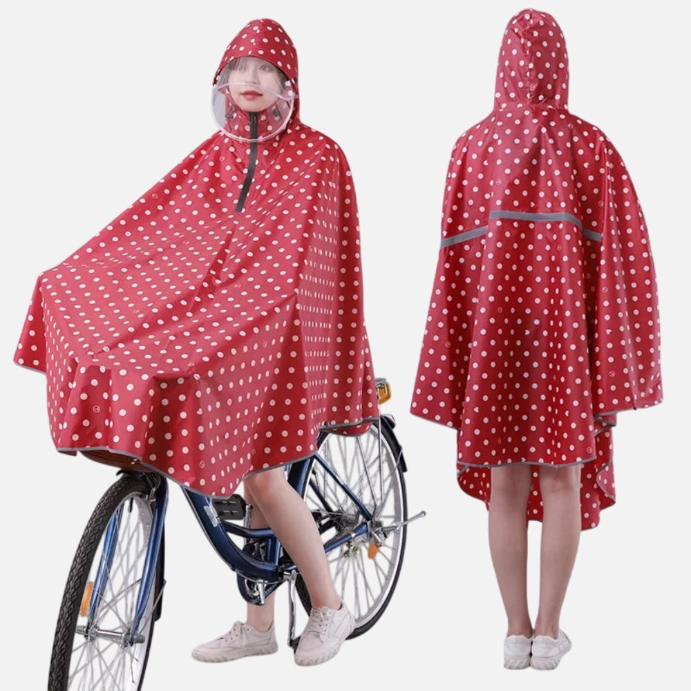 Poncho Vélo Pluie Petit Pois - Bleu